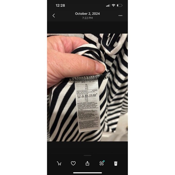 Old Navy Black And White Striped Wrap Dress Below Knee Tie Belt size XL NWT - Picture 7 of 7